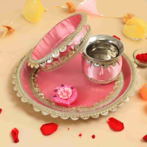 Elegant Lavender Karwa Chauth thali Set
