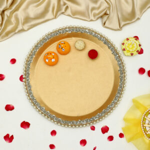 Royal Pearl Golden Pooja Thali