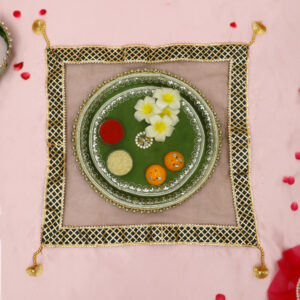 Royal Green Gota Patti Thali Cover