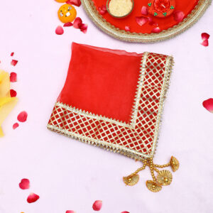 Traditional Luxury Red Thali Cover