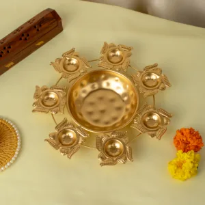 golden-swastik-diya-urli-thali-with-8-diyas